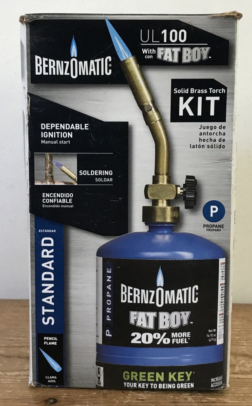 BernzOmatic UL 100 w/ Fat Boy Solid Brass Torch Kit Pencil Flame